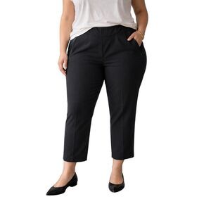 Lane Bryant Black Straight Leg Pants Size 20 Zip Pockets